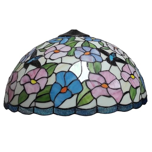 SUNMME Pastoraler Lampenschirm im Tiffany-Stil, Ersatz, 20 Zoll, nur Buntglas-Lampenschirm mit Morning Glory- und Vogelmuster für Tischlampen, Pendelleuchten SUNMME Pastoraler Lampenschirm im Tiffany-Stil, Ersatz, 20 Zoll, nur Buntglas-Lampenschirm mit Morning Glory- und Vogelmuster für Tischlampen, Pendelleuchten von SUNMME