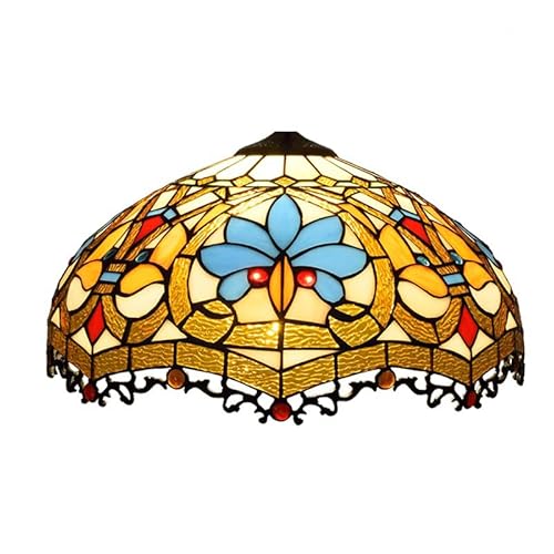 SUNMME Tiffany-Lampenschirm, 40,6 cm, Buntglas-Lampenschirm, Ersatz für Tischlampen, Boden- und Deckenleuchten, Hängelampe SUNMME Tiffany-Lampenschirm, 40,6 cm, Buntglas-Lampenschirm, Ersatz für Tischlampen, Boden- und Deckenleuchten, Hängelampe von SUNMME