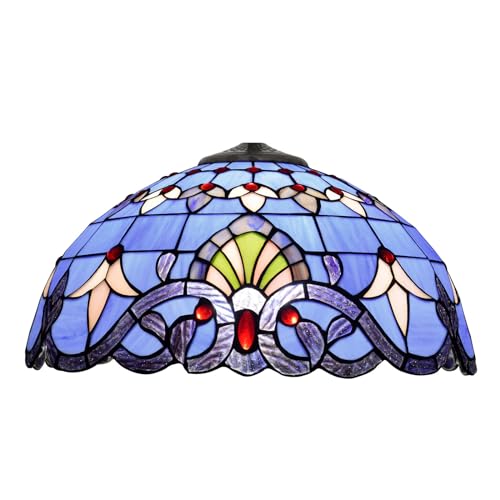 SUNMME Tiffany-Lampenschirm, 40,6 cm, Buntglas-Lampenschirm, Ersatz für Tischlampen, Boden- und Deckenleuchten, Hängeleuchte SUNMME Tiffany-Lampenschirm, 40,6 cm, Buntglas-Lampenschirm, Ersatz für Tischlampen, Boden- und Deckenleuchten, Hängeleuchte von SUNMME