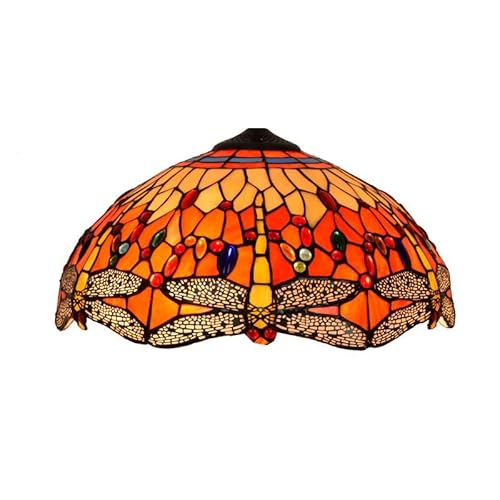 SUNMME Tiffany-Lampenschirm, 40,6 cm, Libellen, Buntglas-Lampenschirm, Ersatz für Tischlampen, Boden- und Deckenleuchte, Hängeleuchte SUNMME Tiffany-Lampenschirm, 40,6 cm, Libellen, Buntglas-Lampenschirm, Ersatz für Tischlampen, Boden- und Deckenleuchte, Hängeleuchte von SUNMME