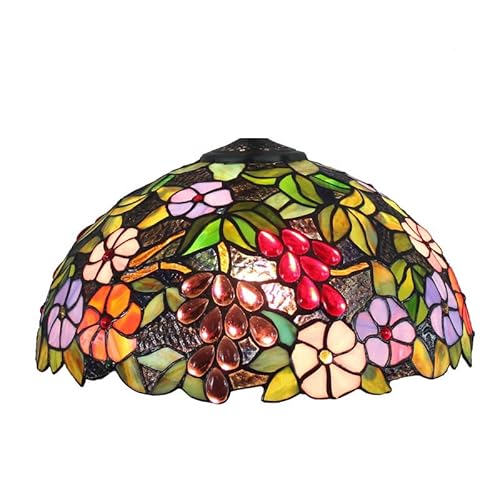 SUNMME Tiffany-Lampenschirm, 40,6 cm, Trauben, Buntglas-Lampenschirm, Ersatz für Tischlampen, Boden- und Deckenleuchte, Hängeleuchte SUNMME Tiffany-Lampenschirm, 40,6 cm, Trauben, Buntglas-Lampenschirm, Ersatz für Tischlampen, Boden- und Deckenleuchte, Hängeleuchte von SUNMME