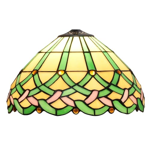 SUNMME Tiffany-Stil Buntglas-Lampenschirm 12 Zoll handgefertigt Vintage Lampenschirm Ersatz für Tisch Pendelleuchte Boden Kronleuchter SUNMME Tiffany-Stil Buntglas-Lampenschirm 12 Zoll handgefertigt Vintage Lampenschirm Ersatz für Tisch Pendelleuchte Boden Kronleuchter von SUNMME