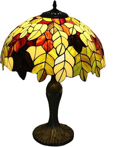 SUNMME Tischlampe, europäischer pastoraler Stil, Kunst, Nachttischlampe, Buntglas-Lampenschirm, Frisiertisch für Wohnzimmer, Lounge (a C) A von SUNMME