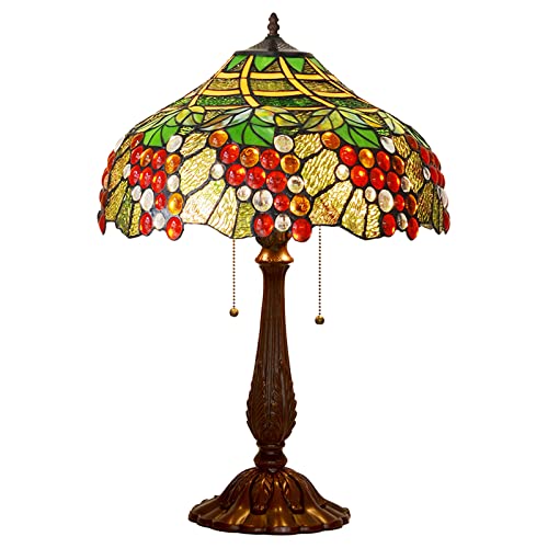 SUNMME Tischlampe Traube 18-Zoll-Esszimmer Schlafzimmer Arbeitszimmer Retro Kristallglas Lampenschirm Dekorative Innenbeleuchtung Legierungssockel SUNMME Tischlampe Traube 18-Zoll-Esszimmer Schlafzimmer Arbeitszimmer Retro Kristallglas Lampenschirm Dekorative Innenbeleuchtung Legierungssockel von SUNMME