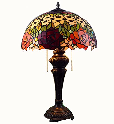 SUNMME Tischlampe Vintage Banker Lampen Blumenmuster Buntglas Lampenschirm Für Arbeitszimmer Büro Home Bar Schlafzimmer Dekorativ SUNMME Tischlampe Vintage Banker Lampen Blumenmuster Buntglas Lampenschirm Für Arbeitszimmer Büro Home Bar Schlafzimmer Dekorativ von SUNMME