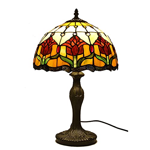 SUNMME Tischlampe im europäischen pastoralen Stil, Rosen-Buntglas-Lampenschirm, Kunst-Dressing, geeignet für Wohnzimmer, Lounge, Nachttisch, Rot SUNMME Tischlampe im europäischen pastoralen Stil, Rosen-Buntglas-Lampenschirm, Kunst-Dressing, geeignet für Wohnzimmer, Lounge, Nachttisch, Rot von SUNMME