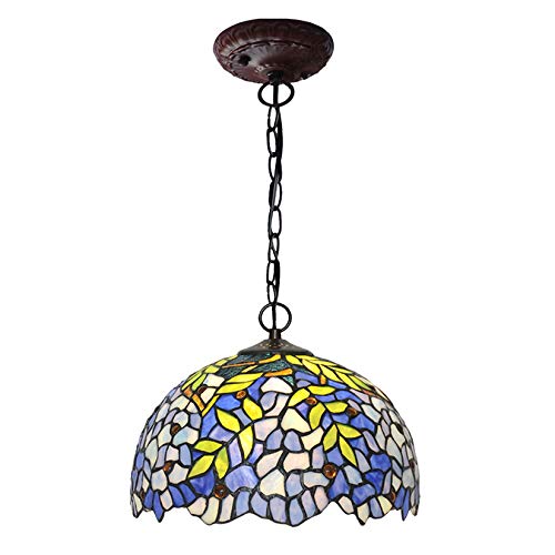 SUNMME Wisteria Buntglas Pendelleuchte Verstellbare Metallaufhängung Kette Hängelampe 30cm/12 Zoll Lampenschirm Decke Für Esszimmer Wohnzimmer Flur SUNMME Wisteria Buntglas Pendelleuchte Verstellbare Metallaufhängung Kette Hängelampe 30cm/12 Zoll Lampenschirm Decke Für Esszimmer Wohnzimmer Flur von SUNMME