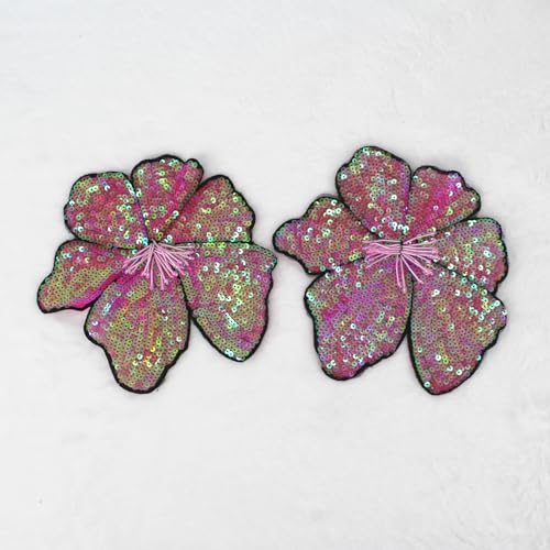 SUNMOVE 2 Stück Stickerei Pailletten BH Applikation Nähen Blume Stoff Patch für Hut, BH, Jacke, Kleid Kleid DIY Handwerk (Pflaume) von SUNMOVE