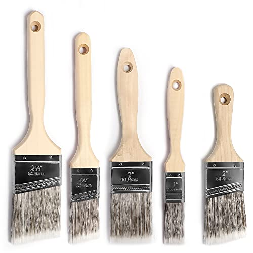 Pinsel 5 Pack, Professionelle Weiche Malerpinsel mit Holzgriff, Pinselset für Möbel, Wandmalerei, Tür Innen- und Außendekoration Pinsel 5 Pack, Professionelle Weiche Malerpinsel mit Holzgriff, Pinselset für Möbel, Wandmalerei, Tür Innen- und Außendekoration von SUNNEY