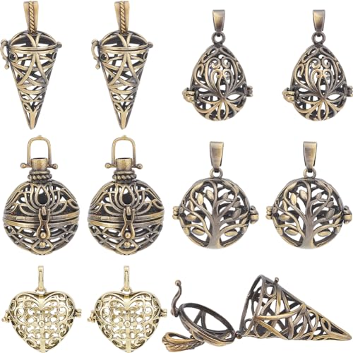 SUNNYCLUE 1 BOX 10 STK. Medaillon Anhänger Aus Bronze Steinhalter Käfig Messing Antik Hohl Diffusor Klangkugel Lebensbaum Zu Öffnende Charms Für Die Schmuckherstellung Charms Für Frauen DIY Halsketten SUNNYCLUE 1 BOX 10 STK. Medaillon Anhänger Aus Bronze Steinhalter Käfig Messing Antik Hohl Diffusor Klangkugel Lebensbaum Zu Öffnende Charms Für Die Schmuckherstellung Charms Für Frauen DIY Halsketten von SUNNYCLUE