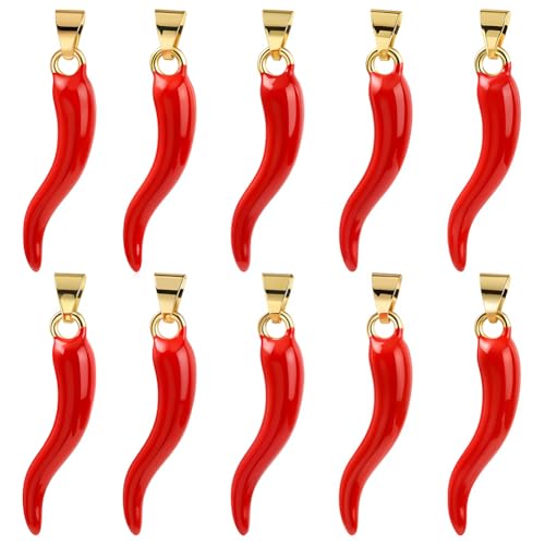 SUNNYCLUE 1 Box 10 Stück Hot Chili Pepper Charms Bulk Red Horn Charm Cinco de Mayo mexikanisch echt 18 Karat vergoldet würzige Chilis Gemüse Anhänger für Schmuck, Armband, Halskette, Ohrringe, DIY SUNNYCLUE 1 Box 10 Stück Hot Chili Pepper Charms Bulk Red Horn Charm Cinco de Mayo mexikanisch echt 18 Karat vergoldet würzige Chilis Gemüse Anhänger für Schmuck, Armband, Halskette, Ohrringe, DIY von SUNNYCLUE
