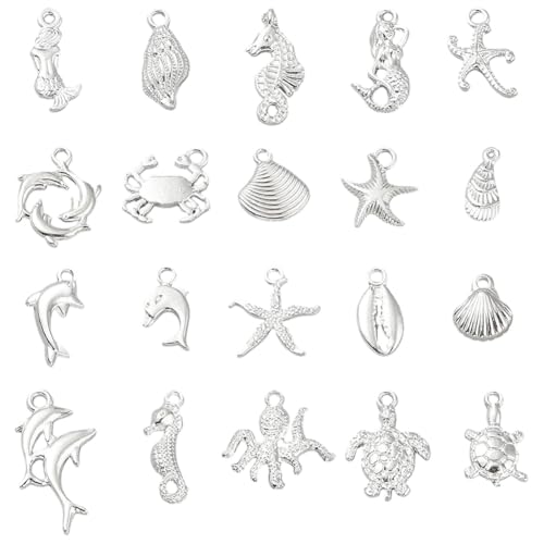 SUNNYCLUE 1 Box 100 Stück 20 Stile Meerestier Anhänger Meereslebewesen Anhänger Sommer Tibetische Muscheln Fische Schildkröten Silberne Ozean Anhänger Für Schmuckherstellung Zubehör DIY Basteln Halske SUNNYCLUE 1 Box 100 Stück 20 Stile Meerestier Anhänger Meereslebewesen Anhänger Sommer Tibetische Muscheln Fische Schildkröten Silberne Ozean Anhänger Für Schmuckherstellung Zubehör DIY Basteln Halske von SUNNYCLUE