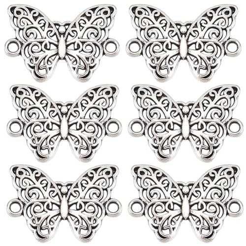 SUNNYCLUE 1 Box 100 Stück Schmetterlings Verbindungsanhänger Metall Tier Charms Silberne Hohle Schmetterlinge Gliederverbinder Tibetische Tier Insekten Charms Für Die Schmuckherstellung Charms Halsket SUNNYCLUE 1 Box 100 Stück Schmetterlings Verbindungsanhänger Metall Tier Charms Silberne Hohle Schmetterlinge Gliederverbinder Tibetische Tier Insekten Charms Für Die Schmuckherstellung Charms Halsket von SUNNYCLUE