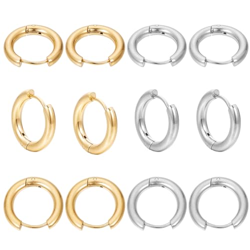 SUNNYCLUE 1 Box 12 Paar 2 Farben Brisur Ohrringhaken Huggie Hoops Echter 18K Vergoldeter Edelstahl 14 mm Runde Brisur Ohrhaken Huggie Creolen Ohrringzubehör Für Schmuckherstellungszubehör SUNNYCLUE 1 Box 12 Paar 2 Farben Brisur Ohrringhaken Huggie Hoops Echter 18K Vergoldeter Edelstahl 14 mm Runde Brisur Ohrhaken Huggie Creolen Ohrringzubehör Für Schmuckherstellungszubehör von SUNNYCLUE