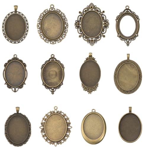 SUNNYCLUE 1 Box 12 Stück 12 Stile Lünetten Anhängerrohlinge Bronze Anhängerschalen Großpackung Antiker Rahmen Metall Kamee Ovale Foto Charms Für Schmuckherstellung DIY Bastelarbeiten Blumenstrauß Brau SUNNYCLUE 1 Box 12 Stück 12 Stile Lünetten Anhängerrohlinge Bronze Anhängerschalen Großpackung Antiker Rahmen Metall Kamee Ovale Foto Charms Für Schmuckherstellung DIY Bastelarbeiten Blumenstrauß Brau von SUNNYCLUE