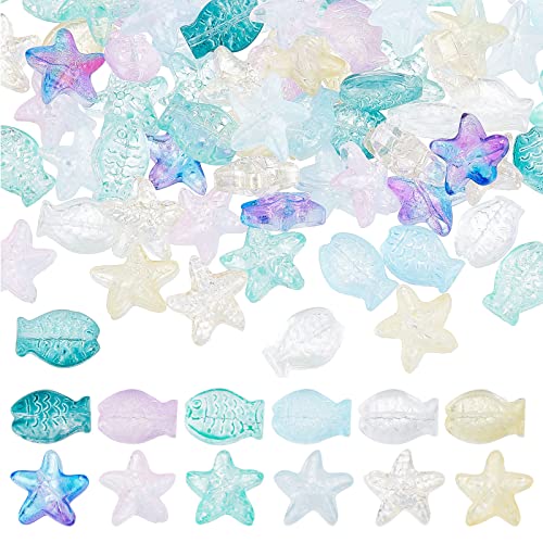 SUNNYCLUE 1 Box 120 Stück Seesternperlen Fischperlen Glassternperle Seetier Lose Abstandshalter Transparent Bunte Perle Doppelseitige Fischperlen Für Die Schmuckherstellung Perlenzubehör Armbänder DIY SUNNYCLUE 1 Box 120 Stück Seesternperlen Fischperlen Glassternperle Seetier Lose Abstandshalter Transparent Bunte Perle Doppelseitige Fischperlen Für Die Schmuckherstellung Perlenzubehör Armbänder DIY von SUNNYCLUE