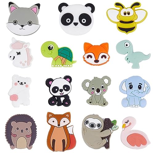 SUNNYCLUE 1 Box 15 Stück Silikonperlen Niedliche Tier Silikon Fokalperlen Große Große Perlen Einhorn Honigbiene Fuchs Panda Klobige Perlen Flamingobär Gummiperlen Für Stifte Schlüsselband Schlüsselan SUNNYCLUE 1 Box 15 Stück Silikonperlen Niedliche Tier Silikon Fokalperlen Große Große Perlen Einhorn Honigbiene Fuchs Panda Klobige Perlen Flamingobär Gummiperlen Für Stifte Schlüsselband Schlüsselan von SUNNYCLUE