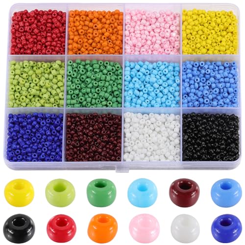 SUNNYCLUE 1 Box 156G 8/0 Rocailles Perlen Aus Glas 3 mm Zum Basteln von Armbändern Rocailles Perlen Runde Glasperlen Armband Rocailles Perlen Kleine Bastelperlen Zur Schmuckherstellung DIY Freundschaf von SUNNYCLUE