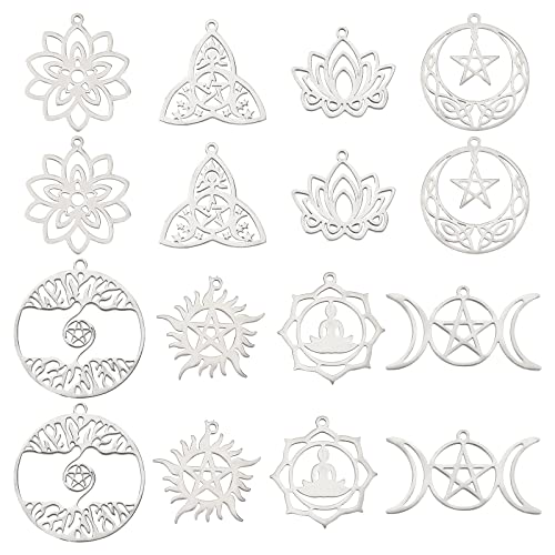 SUNNYCLUE 1 Box 16 Stück 8 Stil Tarot Stil Lotus Blume Charms Edelstahl Dreifache Göttin Mond Anhänger Charm Sonne Stern Chakra Charms Für Schmuckherstellung Charms Ohrringe Halskette DIY Bastelbedarf SUNNYCLUE 1 Box 16 Stück 8 Stil Tarot Stil Lotus Blume Charms Edelstahl Dreifache Göttin Mond Anhänger Charm Sonne Stern Chakra Charms Für Schmuckherstellung Charms Ohrringe Halskette DIY Bastelbedarf von SUNNYCLUE