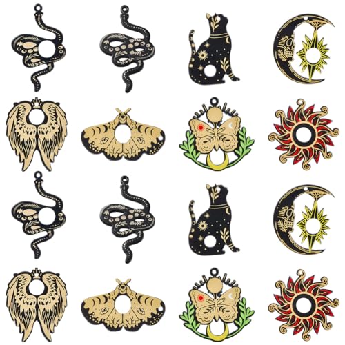 SUNNYCLUE 1 Box 16 Stück 8 Stile Tarot Anhänger Gothic Halloween Anhänger Acryl Sonne Mond Schlange Schwarze Katze Wahrsagerei Glücksbringer Anhänger Für Schmuckherstellung Halsketten Armbänder DIY Ba SUNNYCLUE 1 Box 16 Stück 8 Stile Tarot Anhänger Gothic Halloween Anhänger Acryl Sonne Mond Schlange Schwarze Katze Wahrsagerei Glücksbringer Anhänger Für Schmuckherstellung Halsketten Armbänder DIY Ba von SUNNYCLUE