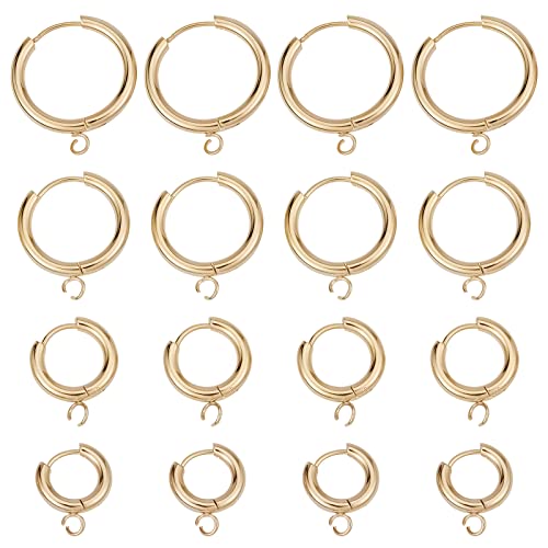 SUNNYCLUE 1 Box 16 Stück Brisur Ohrringzubehör 16/18/20/24 mm Echter 24K Vergoldeter Edelstahl Huggie Creolen Brisuren Runde Hebelverschlüsse Klappbare Creolen Ohrring Haken Für Die Schmuckherstellung SUNNYCLUE 1 Box 16 Stück Brisur Ohrringzubehör 16/18/20/24 mm Echter 24K Vergoldeter Edelstahl Huggie Creolen Brisuren Runde Hebelverschlüsse Klappbare Creolen Ohrring Haken Für Die Schmuckherstellung von SUNNYCLUE