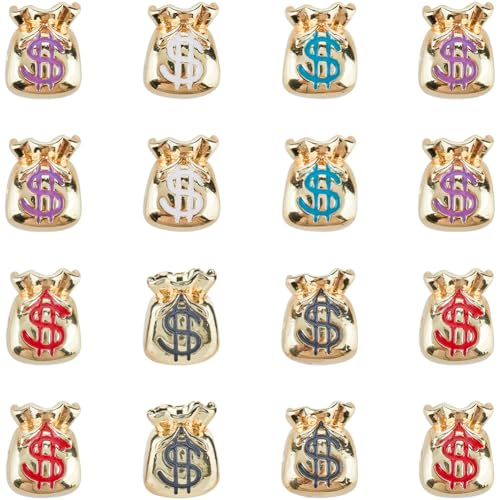 SUNNYCLUE 1 Box 16 Stück Echte 18 Karat Vergoldete Geldbeutel Perlen Dollarzeichen Perlen Große Menge Bunte Messing Emaille Kleine Glücksbringer Reichtumsbeutel Perlen Zum Selbermachen Basteln Armbänd SUNNYCLUE 1 Box 16 Stück Echte 18 Karat Vergoldete Geldbeutel Perlen Dollarzeichen Perlen Große Menge Bunte Messing Emaille Kleine Glücksbringer Reichtumsbeutel Perlen Zum Selbermachen Basteln Armbänd von SUNNYCLUE