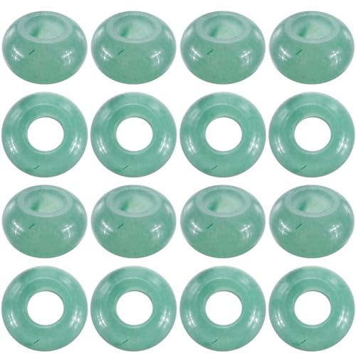 SUNNYCLUE 1 Box 16 Stück Grüne Aventurin Perlen Mit Großem Loch 6mm Naturstein Europäische Perlen Lose Runde Edelstein Rondelle Lose Abstandsperlen Für Armbänder Schmuckherstellung DIY Halsketten Ohr von SUNNYCLUE