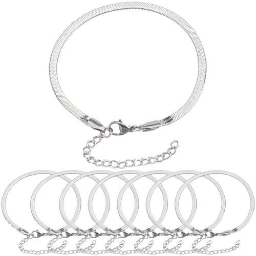 SUNNYCLUE 1 Box 16 Stück Silber Kettengliederarmband Schlangenketten Armbänder Bulk Metall Titan Stahl Verstellbare Verlängerung Charm Glieder Armreifen Kette Für Schmuckherstellung Armband DIY Bastel SUNNYCLUE 1 Box 16 Stück Silber Kettengliederarmband Schlangenketten Armbänder Bulk Metall Titan Stahl Verstellbare Verlängerung Charm Glieder Armreifen Kette Für Schmuckherstellung Armband DIY Bastel von SUNNYCLUE