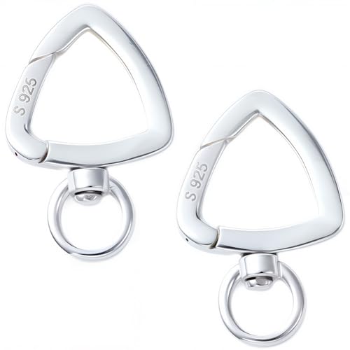 SUNNYCLUE 1 Box 2 Stück 925 Sterling Silber Federverschluss Ring Dreieck Schlüsselanhänger Ring Doppelöffnung Drehverschluss Federtor Clip Snap Trigger Schnalle Schlüsselanhänger für Schlüsselanhänger SUNNYCLUE 1 Box 2 Stück 925 Sterling Silber Federverschluss Ring Dreieck Schlüsselanhänger Ring Doppelöffnung Drehverschluss Federtor Clip Snap Trigger Schnalle Schlüsselanhänger für Schlüsselanhänger von SUNNYCLUE