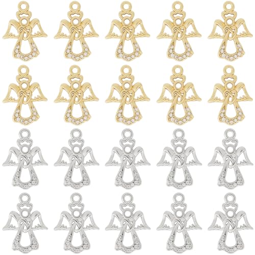 SUNNYCLUE 1 Box 20 Stück Engel Anhänger Großpackung Kleiner Schutzengel Anhänger Gold/Silber Zirkonia Strass Kleine Süße Engel Anhänger Aus Messing Zur Schmuckherstellung Anhänger DIY Basteln Halskett SUNNYCLUE 1 Box 20 Stück Engel Anhänger Großpackung Kleiner Schutzengel Anhänger Gold/Silber Zirkonia Strass Kleine Süße Engel Anhänger Aus Messing Zur Schmuckherstellung Anhänger DIY Basteln Halskett von SUNNYCLUE