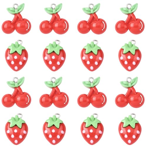 SUNNYCLUE 1 Box 20 Stück Erdbeer Anhänger Aus Kunstharz Rote Kirsch Anhänger 3D Früchte Mit Eisenschlaufe Erdbeer Kirschen Anhänger Für Schmuckherstellung Ohrringe Halsketten Armbänder Schlüsselanhäng SUNNYCLUE 1 Box 20 Stück Erdbeer Anhänger Aus Kunstharz Rote Kirsch Anhänger 3D Früchte Mit Eisenschlaufe Erdbeer Kirschen Anhänger Für Schmuckherstellung Ohrringe Halsketten Armbänder Schlüsselanhäng von SUNNYCLUE