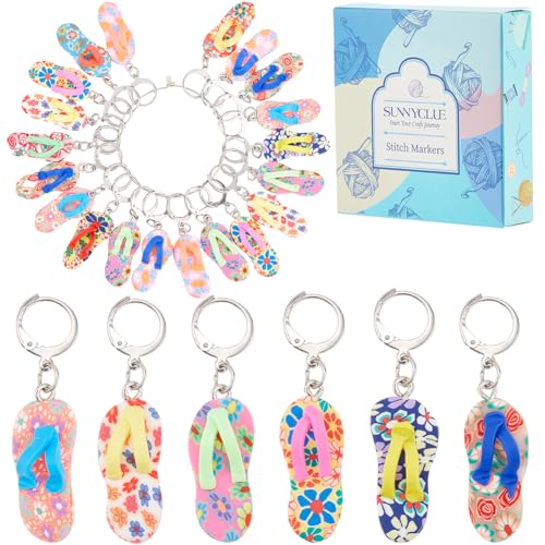 SUNNYCLUE 1 Box 20 Stück Häkelmarkierungsanhänger Karabinerhaken Anhänger Maschenmarkierer Große Menge Bunte Sommer Flip Flops Polymer Ton Legierung Karabinerverschluss Anhänger Zum Stricken Weben Näh SUNNYCLUE 1 Box 20 Stück Häkelmarkierungsanhänger Karabinerhaken Anhänger Maschenmarkierer Große Menge Bunte Sommer Flip Flops Polymer Ton Legierung Karabinerverschluss Anhänger Zum Stricken Weben Näh von SUNNYCLUE