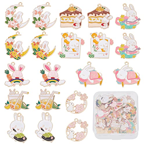 SUNNYCLUE 1 Box 20 Stück Hasen Charms Emaille Kaninchen Charme Mond Japanischer Stil Sakuras Blumen Charme Kuchen Ostern Kaninchen Metall Tier Anhänger Für Die Schmuckherstellung Anhänger Ohrringe SUNNYCLUE 1 Box 20 Stück Hasen Charms Emaille Kaninchen Charme Mond Japanischer Stil Sakuras Blumen Charme Kuchen Ostern Kaninchen Metall Tier Anhänger Für Die Schmuckherstellung Anhänger Ohrringe von SUNNYCLUE