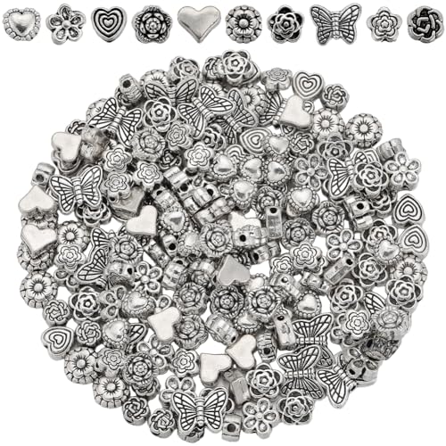 SUNNYCLUE 1 Box 200 Stück 10 Stile Blumenperlen Silber Schmetterlingsperlen Bulk Tibetische Metalllegierung Mini Liebesherz Valentinstag Geburtstag Blumenkappen Abstandsperlen Für Die Schmuckherstellu SUNNYCLUE 1 Box 200 Stück 10 Stile Blumenperlen Silber Schmetterlingsperlen Bulk Tibetische Metalllegierung Mini Liebesherz Valentinstag Geburtstag Blumenkappen Abstandsperlen Für Die Schmuckherstellu von SUNNYCLUE