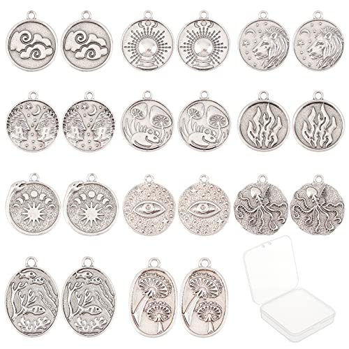 SUNNYCLUE 1 Box 22 Stück 11 Stil Anhänger Im Tibetischen Stil Mond Und Sonne Charms Böser Blick Flache Runde Charms Für Die Schmuckherstellung Thai Sterling Versilberte Ohrring-Zubehörse Halskette Lie SUNNYCLUE 1 Box 22 Stück 11 Stil Anhänger Im Tibetischen Stil Mond Und Sonne Charms Böser Blick Flache Runde Charms Für Die Schmuckherstellung Thai Sterling Versilberte Ohrring-Zubehörse Halskette Lie von SUNNYCLUE