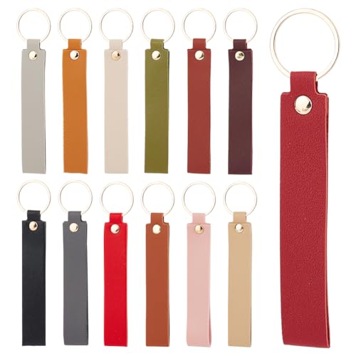 SUNNYCLUE 1 Box 26 Stück 13 Farben Laser Leder Schlüsselanhänger PU Gravur Leder Schlüsselanhänger Rohlinge Anhänger Mit Eisen Schlüsselringen Schlüsselanhängerhaken Für Schlüsselring Schlüsselanh von SUNNYCLUE