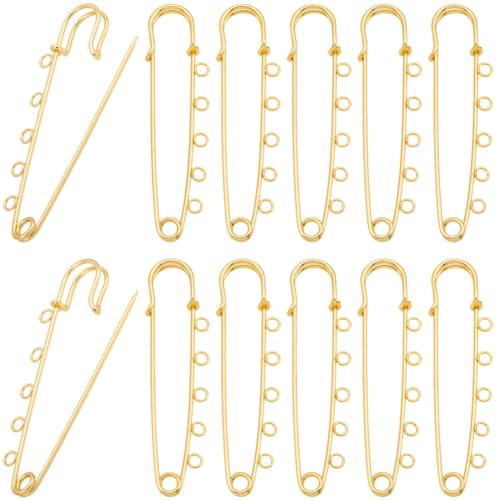 SUNNYCLUE 1 Box 30 Stück 3.155cm Kiltbrosche Aus Metall Goldene Sicherheitsnadeln Goldene Broschen Aus Eisen Sicherheitskupplung Krawattenverschluss Nadelpackung Mit (4) Schlaufen Für Weihnachtsschmu von SUNNYCLUE
