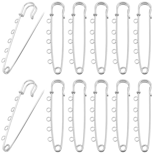 SUNNYCLUE 1 Box 30 Stück 3.155cm Silberne Kiltnadeln Sicherheitsbrosche Kiltnadeln Eisenmetallverschluss Dekorationsbrosche Deckennadel Befunde Mit (4) Schlaufen Für Die Schmuckherstellung Weihnachts von SUNNYCLUE