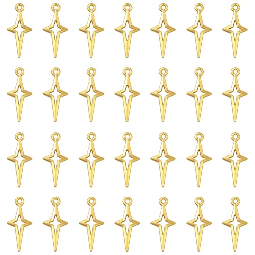 SUNNYCLUE 1 Box 30 Stück Goldener Stern Anhänger Nordstern Anhänger Kleine Durchbrochene Glücksstern Anhänger Aus Edelstahl Für Die Schmuckherstellung Anhänger Für Halsketten Armbänder Ohrringe Schlüs SUNNYCLUE 1 Box 30 Stück Goldener Stern Anhänger Nordstern Anhänger Kleine Durchbrochene Glücksstern Anhänger Aus Edelstahl Für Die Schmuckherstellung Anhänger Für Halsketten Armbänder Ohrringe Schlüs von SUNNYCLUE