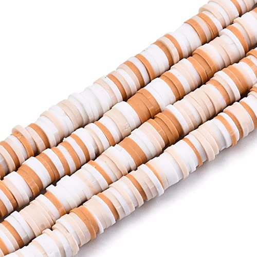 SUNNYCLUE 1 Box 314~345 Stück Polymer Clay Spacer Beads 6 mm Brown Polymer Clay Beads Handmade Flat Round Disc Slice Heishi Loose Bead Strang for DIY Jewelry Bracelet Necklace Earring Craft Making von SUNNYCLUE