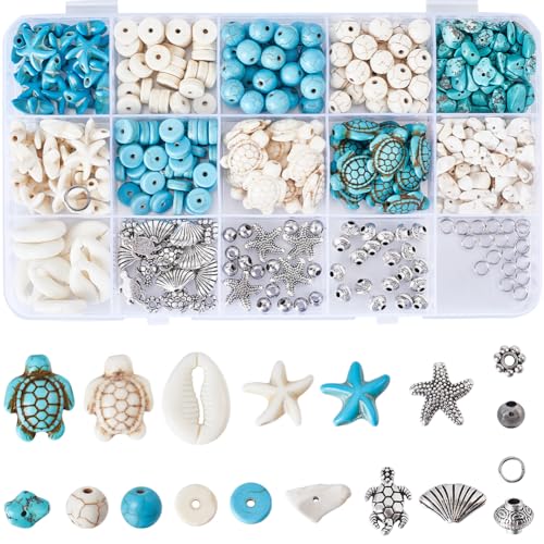 SUNNYCLUE 1 Box 318 Teiliges Ozean Perlen Set Seestern Perlen Große Mengen Meeresschildkröte Türkisfarbene Perlen Glücksstein Splitter Perlen Sommer Hawaii Muschelperlen Metall Abstandshalter Perlen F SUNNYCLUE 1 Box 318 Teiliges Ozean Perlen Set Seestern Perlen Große Mengen Meeresschildkröte Türkisfarbene Perlen Glücksstein Splitter Perlen Sommer Hawaii Muschelperlen Metall Abstandshalter Perlen F von SUNNYCLUE