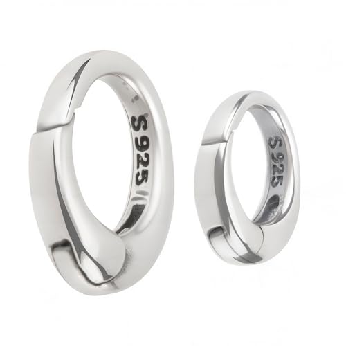 SUNNYCLUE 1 Box 4 Stück 925 Stück Sterling Silber Feder O Ringe Ovaler Ring Karabiner Kleine Metallclip Verschlüsse Geldbörsen Karabinerhaken Tor Runde Ringe Zur Schmuckherstellung Schlüsselanhänger T von SUNNYCLUE