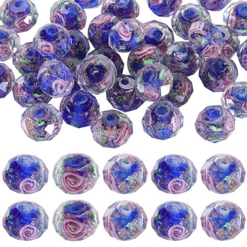 SUNNYCLUE 1 Box 40 Stück 9~10mm Lampwork Perlen Großpackung Mit Goldfarbenen Sandglasperlen Rund Mitternachtsblau Florales Muster Lose Abstandsperlen Zur Schmuckherstellung Perlenzubehör DIY Halskette SUNNYCLUE 1 Box 40 Stück 9~10mm Lampwork Perlen Großpackung Mit Goldfarbenen Sandglasperlen Rund Mitternachtsblau Florales Muster Lose Abstandsperlen Zur Schmuckherstellung Perlenzubehör DIY Halskette von SUNNYCLUE