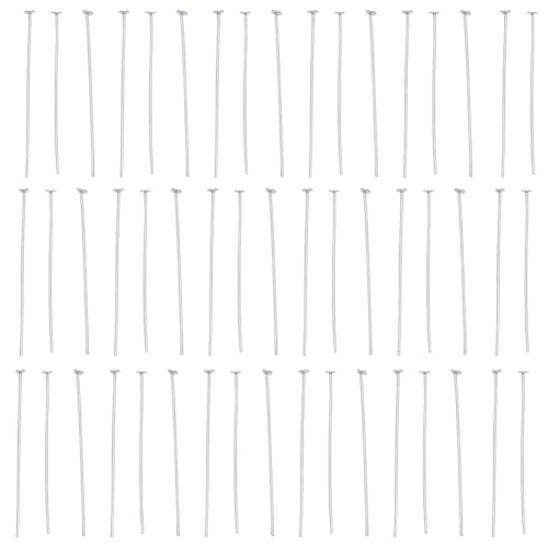 SUNNYCLUE 1 Box 40 Stück 925 Flachkopfstifte Aus Sterlingsilber 30 mm Kopfstift Flachkopf Drahtstift Flachkopfstifte Flachkopfstifte Stiftköpfe Für Schmuckherstellung Zubehör DIY Ohrringe Halskette Ar von SUNNYCLUE