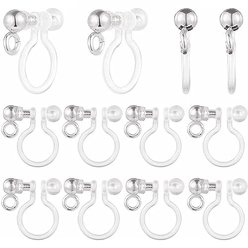 SUNNYCLUE 1 Box 40 Stück Clip On Ohrring Konverter Clip On Ohrring Zubehör Hypoallergen Nicht Durchbohrte Ohrringe Schmerzlos Transparent U Typ Ohrring Clips Für Schmuckherstellung Zubehör DIY Handwe von SUNNYCLUE