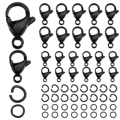 SUNNYCLUE 1 Box 40 Stück Karabinerverschlüsse Edelstahlverschlüsse Metall Mit Offenen Biegeringen Schwarz Schlüsselanhängerverschluss Zur Schmuckherstellung Halsketten Armband Schlüsselanhänger Weihna SUNNYCLUE 1 Box 40 Stück Karabinerverschlüsse Edelstahlverschlüsse Metall Mit Offenen Biegeringen Schwarz Schlüsselanhängerverschluss Zur Schmuckherstellung Halsketten Armband Schlüsselanhänger Weihna von SUNNYCLUE