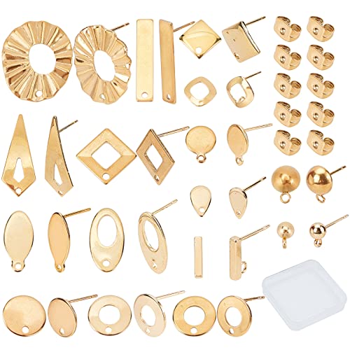 SUNNYCLUE 1 Box 46 Stück 16 Stile Edelstahl-Ohrstecker Inklusive 32 hypoallergene Ohrstecker Und 14 Ohrmuttern Für Frauen, Anfänger, DIY-Ohrring-Schmuckherstellung, Golden SUNNYCLUE 1 Box 46 Stück 16 Stile Edelstahl-Ohrstecker Inklusive 32 hypoallergene Ohrstecker Und 14 Ohrmuttern Für Frauen, Anfänger, DIY-Ohrring-Schmuckherstellung, Golden von SUNNYCLUE