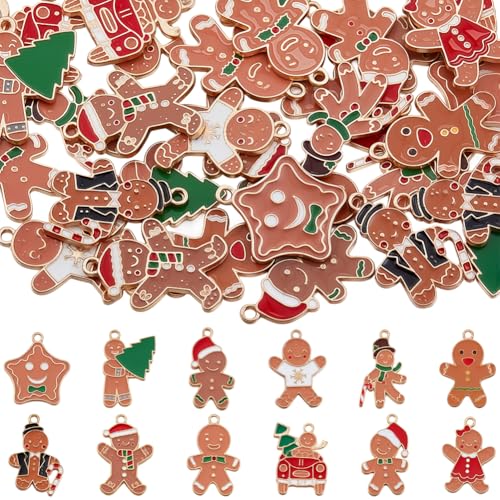 SUNNYCLUE 1 Box 48 Stück 12 Stile Lebkuchenmann Anhänger Emaille Weihnachtsanhänger Großpackung Goldmetalllegierung Winterurlaub Weihnachtskekse Formen Anhänger Für Die Schmuckherstellung Armbänder Oh SUNNYCLUE 1 Box 48 Stück 12 Stile Lebkuchenmann Anhänger Emaille Weihnachtsanhänger Großpackung Goldmetalllegierung Winterurlaub Weihnachtskekse Formen Anhänger Für Die Schmuckherstellung Armbänder Oh von SUNNYCLUE