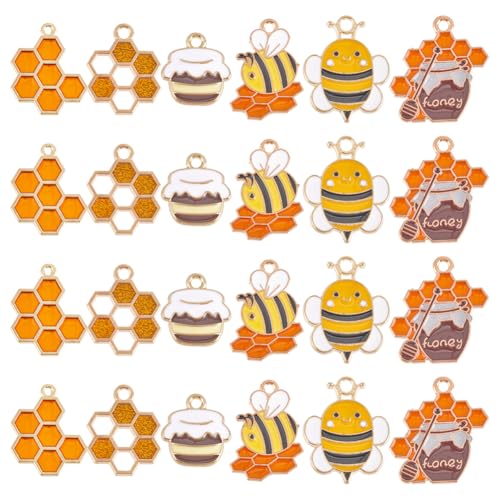 SUNNYCLUE 1 Box 48 Stück 6 Stile Goldene Wabenanhänger Bienenanhänger Hohle Legierung Emaille Tier Gelbe Bienen Insektenanhänger Charm Für Die Schmuckherstellung Charms Halsketten Armbänder Schlüssela SUNNYCLUE 1 Box 48 Stück 6 Stile Goldene Wabenanhänger Bienenanhänger Hohle Legierung Emaille Tier Gelbe Bienen Insektenanhänger Charm Für Die Schmuckherstellung Charms Halsketten Armbänder Schlüssela von SUNNYCLUE