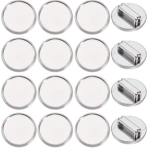 SUNNYCLUE 1 Box 48 Stück Cabochon Basisfassung Silberne Schiebe Charms Große Runde Leere Lünettenschale Kleine Schiebeperlen Aus Metalllegierung Mit 8mm Loch Für Schmuckherstellung DIY Basteln Armbänd von SUNNYCLUE